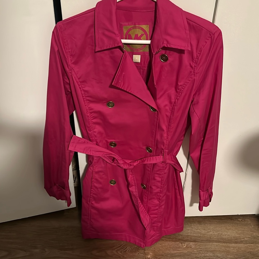Hot pink winner Michael Kors trench coat